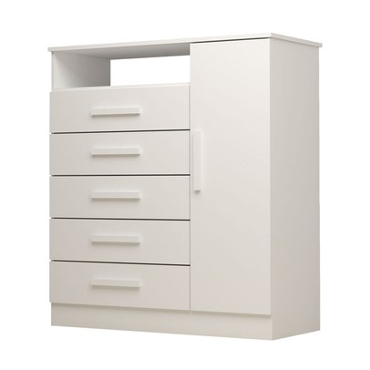 Cômoda Madri 1 Porta 5 Gavetas 100% Mdf Branco - Acp Móveis