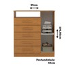 Cômoda Madri 1 Porta 5 Gavetas 100% Mdf Cinamomo - Acp Móveis