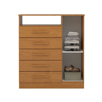 Cômoda Madri 1 Porta 5 Gavetas 100% Mdf Cinamomo - Acp Móveis
