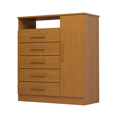 Cômoda Madri 1 Porta 5 Gavetas 100% Mdf Cinamomo - Acp Móveis