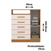 Cômoda Madri 1 Porta 5 Gavetas 100% Mdf Cinamomo/Off White - Acp Móveis