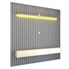 Painel para TV Até 85 Polegadas Imperial 3 Gavetas Ripado 100% Mdf Cinza/Off White - Panorama Móveis