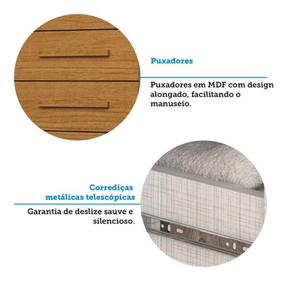 Cômoda Nalu 8 Gavetas 100% Mdf Cinamomo - Acp Móveis