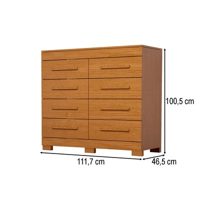 Cômoda Nalu 8 Gavetas 100% Mdf Cinamomo - Acp Móveis