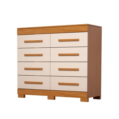Cômoda Nalu 8 Gavetas 100% Mdf Cinamomo/Off White - Acp Móveis