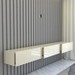 Painel para TV Até 85 Polegadas Noronha 3 Gavetas Ripado 100% Mdf Cinza/Off White - Pnr Móveis