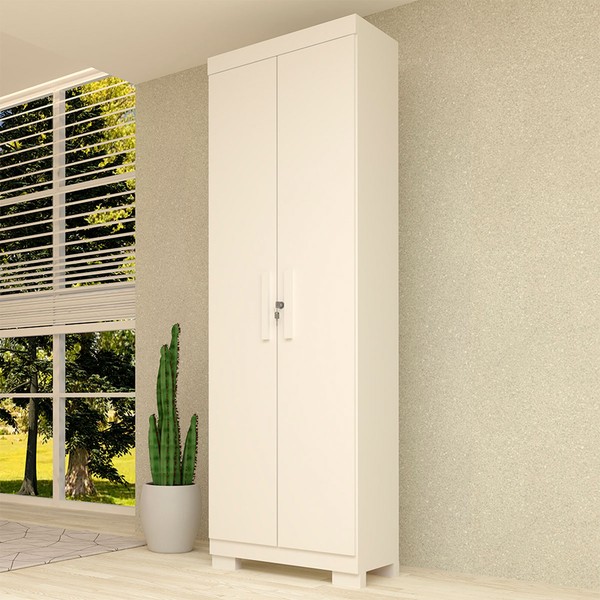 Armário Multiuso Irís 2 Portas 5 Prateleiras Branco - Acp Móveis