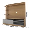 Estante para TV Até 65 Polegadas Escandinávia 1 Porta com Led Freijó/Cinza Fosco - Panorama Móveis