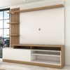 Estante para TV Até 65 Polegadas Escandinávia 1 Porta com Led Freijó/Off White - Panorama Móveis