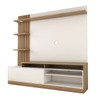Estante para TV Até 65 Polegadas Escandinávia 1 Porta com Led Freijó/Off White - Pnr Móveis