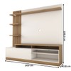 Estante para TV Até 65 Polegadas Escandinávia 1 Porta com Led Freijó/Off White - Pnr Móveis