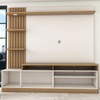 Estante para TV Até 65 Polegadas Escandinávia 1 Porta com Led Freijó/Off White - Pnr Móveis