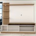 Estante para TV Até 65 Polegadas Escandinávia 1 Porta com Led Freijó/Off White - Pnr Móveis