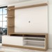 Estante para TV Até 65 Polegadas Escandinávia 1 Porta com Led Freijó/Off White - Pnr Móveis