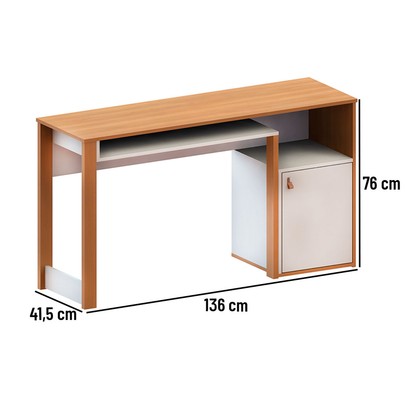 Mesa Escrivaninha Versa Home Telasul 1 Porta Freijó /Branco - Telasul