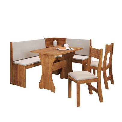 Canto Alemão Romeo 6 Lugares Mel/Marfim - Panorama Móveis