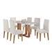 Mesa de Jantar 6 Lugares Aspen com Vidro Mel/Off White/Marfim - Panorama Móveis