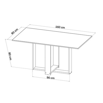 Mesa de Jantar 6 Lugares Aspen com Vidro Mel/Off White/Marfim - Panorama Móveis