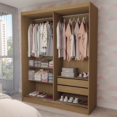 Guarda-Roupa Infantil Swift Slim 2 Portas 2 Gavetas Cinamomo - Panorama Móveis