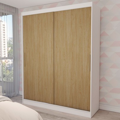 Guarda-Roupa Infantil Swift Slim 2 Portas 2 Gavetas Branco/Cinamomo - Panorama Móveis