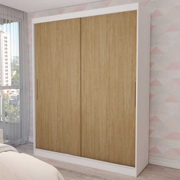 Guarda-Roupa Infantil Swift Slim 2 Portas 2 Gavetas Branco/Cinamomo - Panorama Móveis