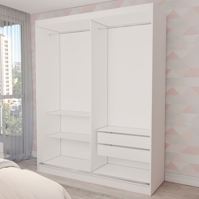 Guarda-Roupa Infantil Swift Slim 2 Portas 2 Gavetas Branco - Panorama Móveis