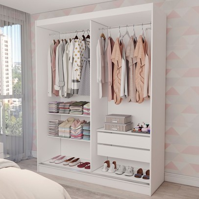 Guarda-Roupa Infantil Swift Slim 2 Portas 2 Gavetas Branco - Panorama Móveis