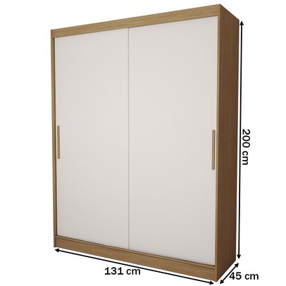Guarda-Roupa Infantil Swift Slim 2 Portas 2 Gavetas Cinamomo/Branco - Panorama Móveis