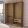 Guarda-Roupa Solteiro Swift 2 Portas 2 Gavetas Espelhado Cinamomo - Panorama Móveis