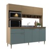 Cozinha Compacta Zafira 7 Portas 1 Gaveta Nogal/Grey - Deibe Móveis