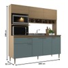 Cozinha Compacta Zafira 7 Portas 1 Gaveta Nogal/Grey - Deibe Móveis