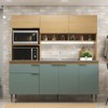 Cozinha Compacta Zafira 7 Portas 1 Gaveta Nogal/Grey - Deibe Móveis