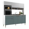 Cozinha Compacta Zafira 7 Portas 1 Gaveta Branco/Grey - Deibe Móveis