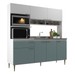Cozinha Compacta Zafira 7 Portas 1 Gaveta Branco/Grey - Deibe Móveis