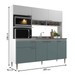 Cozinha Compacta Zafira 7 Portas 1 Gaveta Branco/Grey - Deibe Móveis