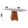 Mesa de Madeira Patrícia 160 Cm com Vidro Cinamomo/Off White - Cimol
