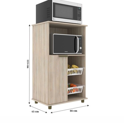 Armário de Cozinha 1 Porta com Fruteira 55012 Dourado - Jcarvalho