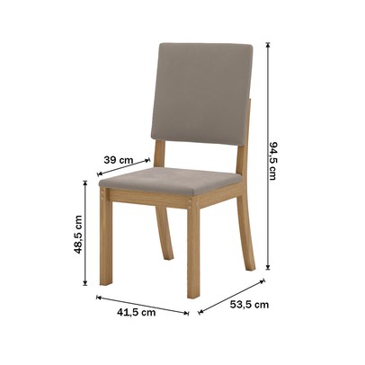 Cadeiras Kit 6 Cadeiras Milla Nature/Marrom Amêndoa - Henn