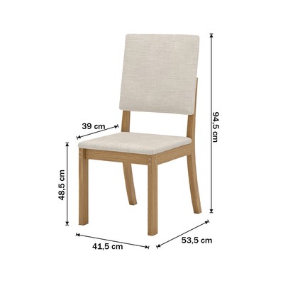 Cadeiras Kit 6 Cadeiras Milla Nature/Linho - Henn