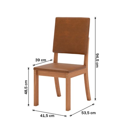 Cadeiras Kit 6 Cadeiras Milla Plus Nature/Caramelo - Henn