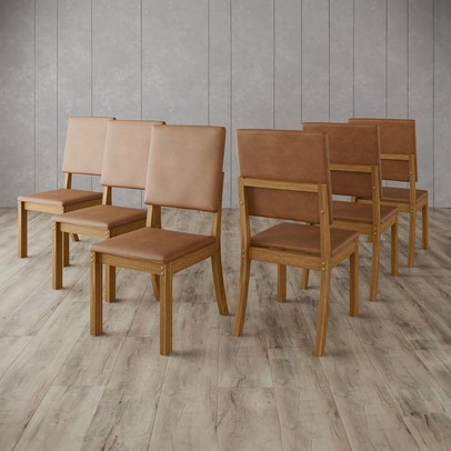 Cadeiras Kit 6 Cadeiras Milla Plus Nature/Caramelo - Henn