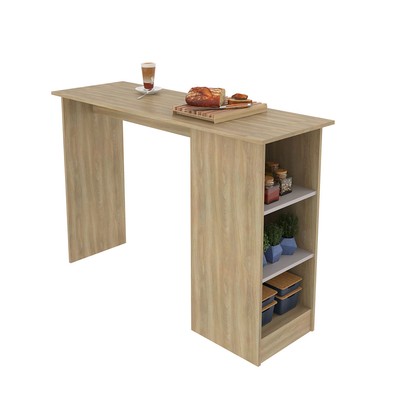 Bancada de Cozinha Ravenna 2 Prateleiras Dourado/Fumê - Jcarvalho