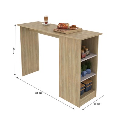 Bancada de Cozinha Ravenna 2 Prateleiras Dourado/Fumê - Jcarvalho