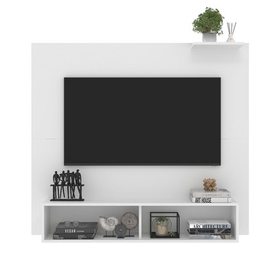 Painel para TV Até 55 Polegadas Tucson 1 Porta Ripado Branco/Freijó - Jcarvalho