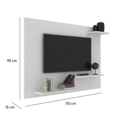Painel para TV Até 43 Polegadas Denver 3 Prateleiras Branco - Jcarvalho