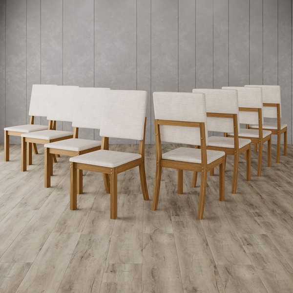 Cadeiras Kit 8 Cadeiras Milla Nature/Linho - Henn
