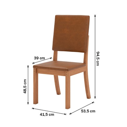 Cadeiras Kit 8 Cadeiras Milla Plus Nature/Caramelo - Henn