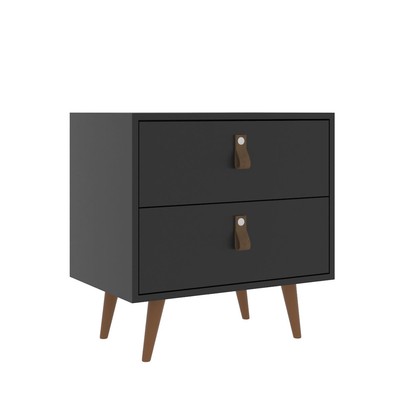 Mesa de Cabeceira Padua 2 Gavetas Preto - Jcarvalho