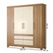 Guarda-Roupa Casal Bilbao 4 Portas 4 Gavetas Amêndola/Off White - Demóbile