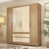 Guarda-Roupa Casal Bilbao 4 Portas 4 Gavetas Amêndola/Off White - Demóbile